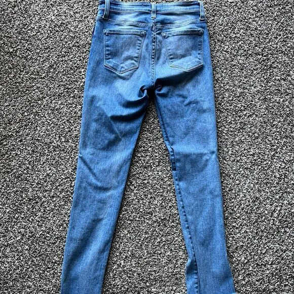 Flying Monkey Mid Rise Tuxedo Side Slit Skinny Crop Jeans - Picture 4 of 7